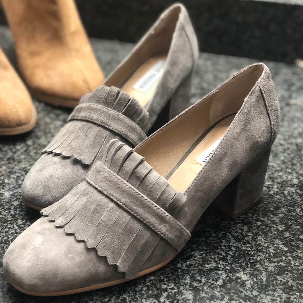 Steve Madden Grey Suede Loafers